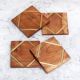 Home Decor Brown Wooden Coasters - Pack of 4
